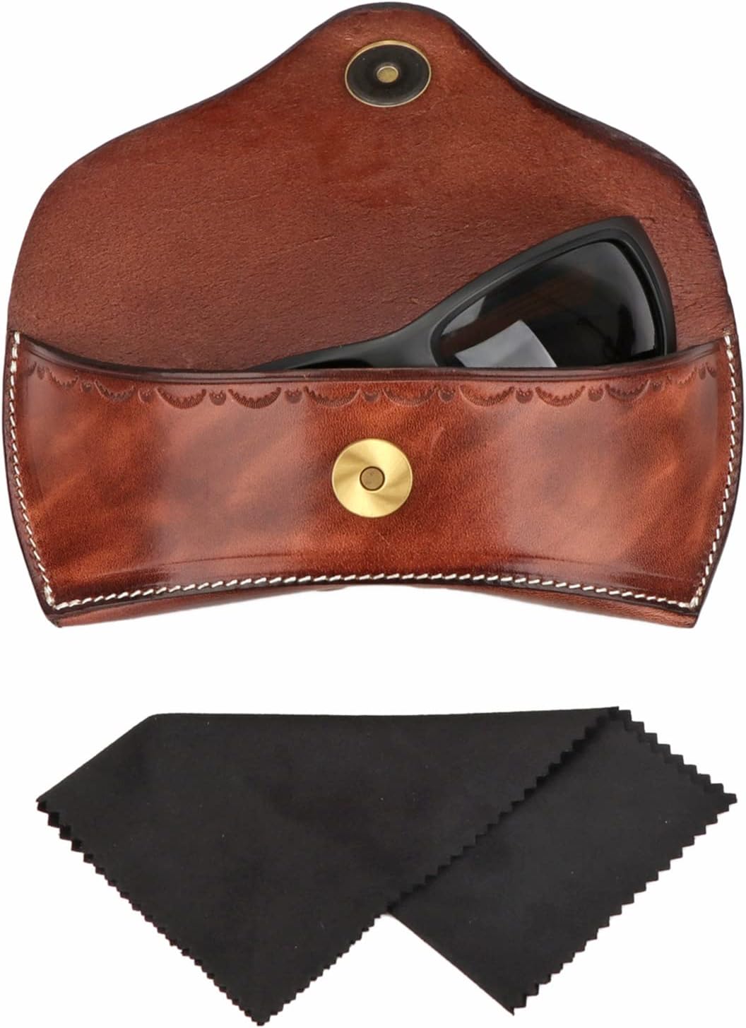 Tourbn Unisex Deluxe Brillenetui aus Leder, harte Aufbewahrungsbox für Lesebrille und Sonnenbrillen