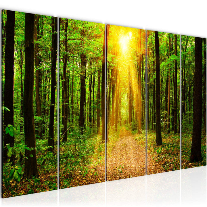 Runa Art Bild Wald Landschaft Wandbilder auf Vlies Leinwand 5 Teilig Wanddekoration Schlafzimmer Woh