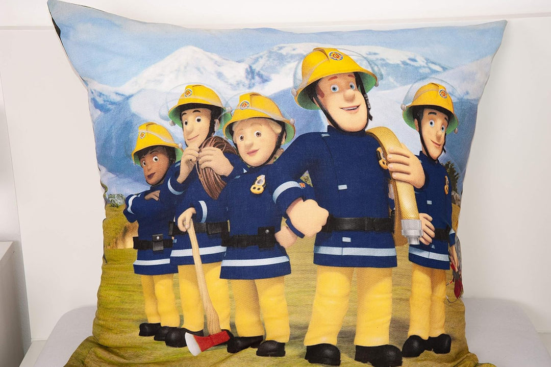Herding FEUERWEHRMANN SAM Bettwäsche-Set, Wendemotiv, Kopfkissenbezug 80 x 80 cm, Bettbezug 135 x 20