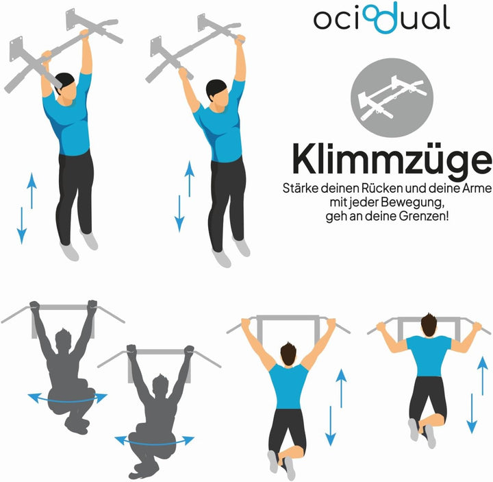 OcioDual Klimmzugstange Wand, Klimzugstange, Sportgeräte Zuhause Für Heimtraining, Klimmzugstange Fr