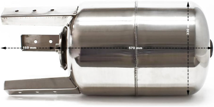 Edelstahl Ausdehnungsgefäss 50 L für Hauswasserwerke und Druckerhöhungsanlagen mit EPDM Membran