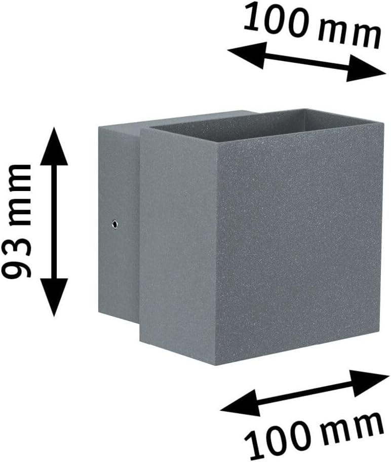 Paulmann 18002 Wandaufbauleuchte Hauswand LED Orientierungslicht Cybo eckig Lampe 2x3W grau 100x100