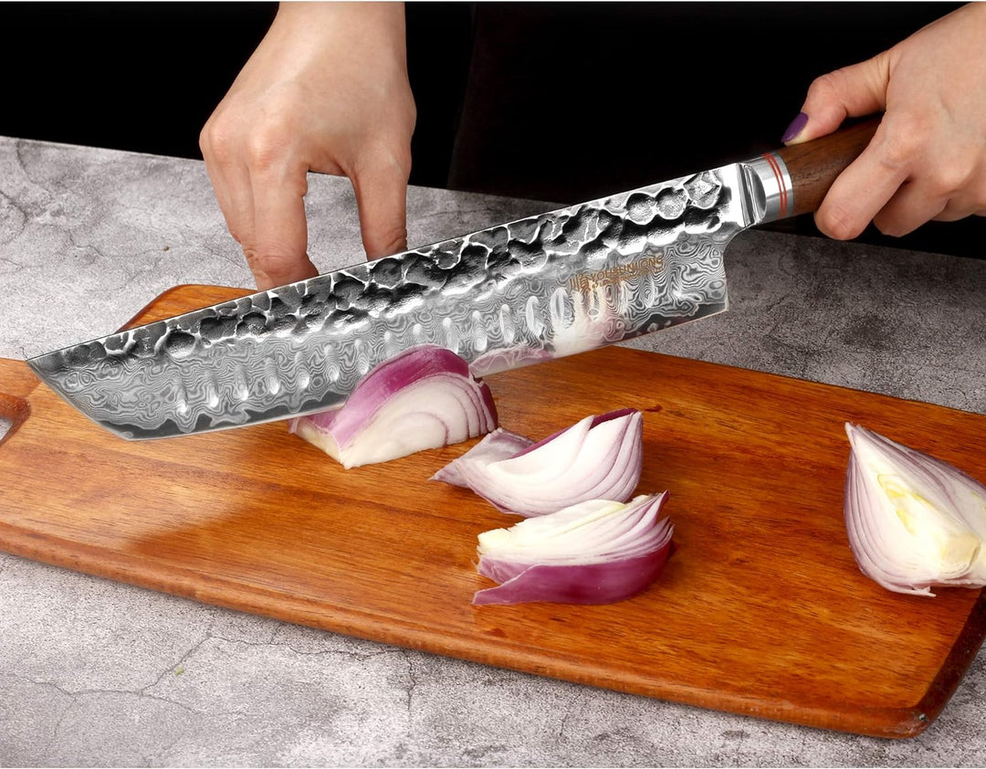 YOUSUNLONG Tanto Kochmesser 10 Zoll Rasiermesser Scharfer Damaskus Hochkohlenstoff Deutscher Stahl -