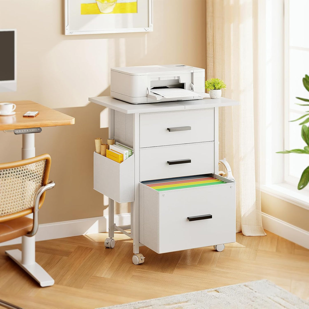 Rollcontainer, Aktenschrank, mit 3 Schubladen und Rollen, für Dokumente in DIN A4, Letter-Format, Dr