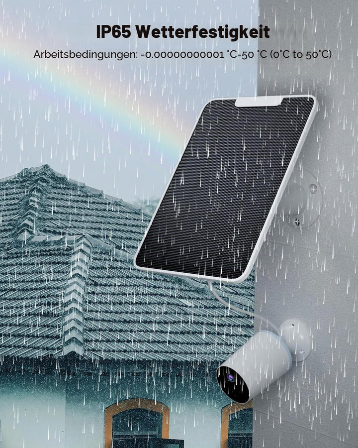 Solarpanel-Ladegerät Kompatibel mit Google Nest-Kamera im Aussen &amp; Innenbereich(Batterieversion), 6W
