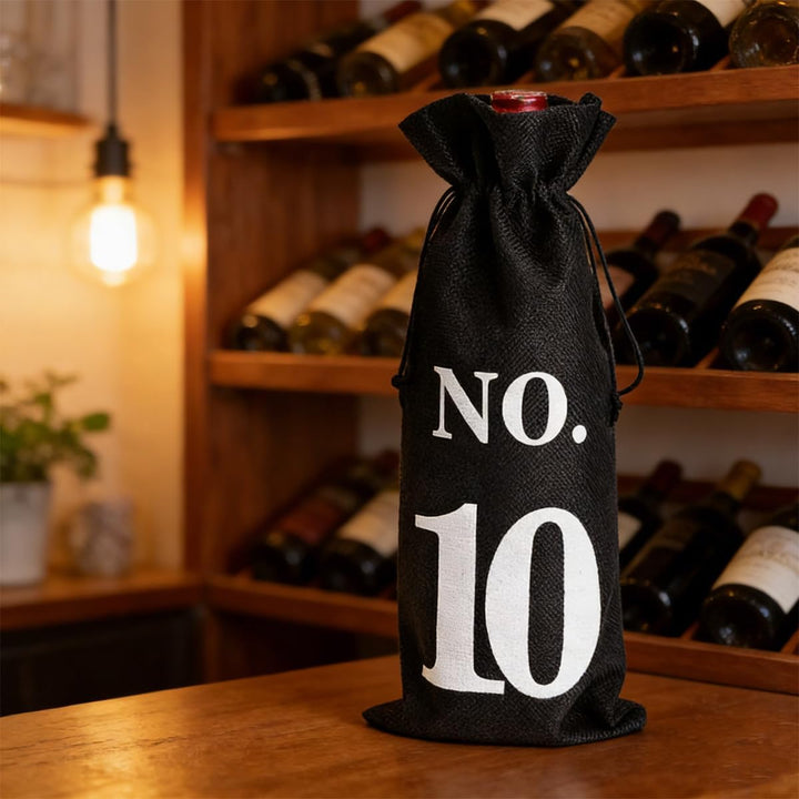 10 Stück schwarze Blindverkostungsbeutel, Verkostungshüllen mit Nummerierung 1 bis 10 für Wein- und