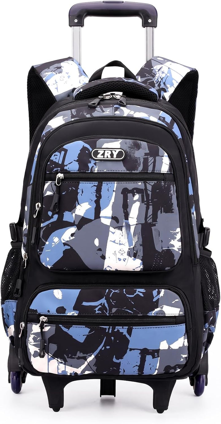 Amythe Schulrucksack Teenager, Abnehmbare Trolley Rucksack Schule mit 6 Räder für Jungen ab 10 Jahre