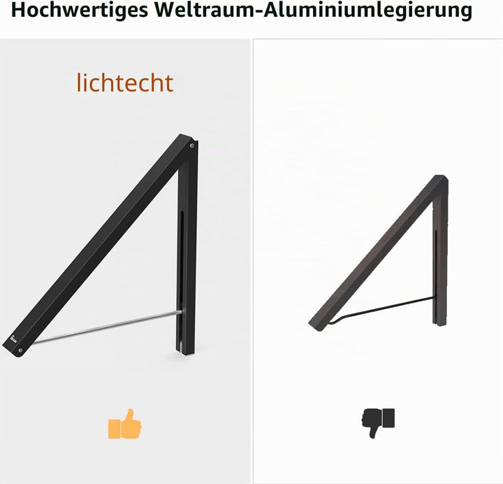 Kleiderbügel, faltbar, Wandhalterung, Aluminium, Aufbewahrung zu Hause, platzsparend, 2 Packungen 2