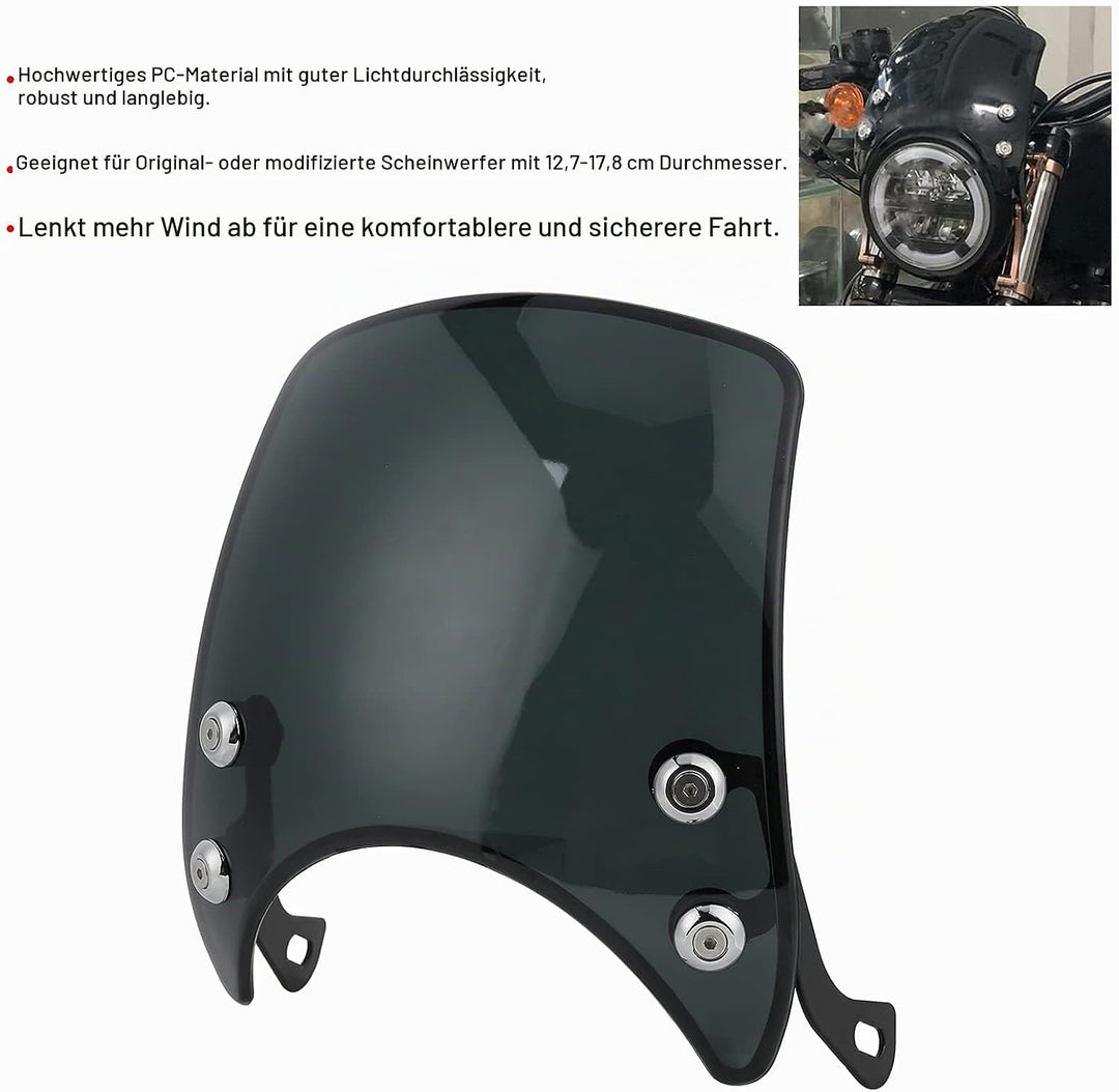 Motorrad Scheinwerfer Verkleidung Retro Universal Motorrad Fly Screen Wind Schutz Scheibe Motorrad Z