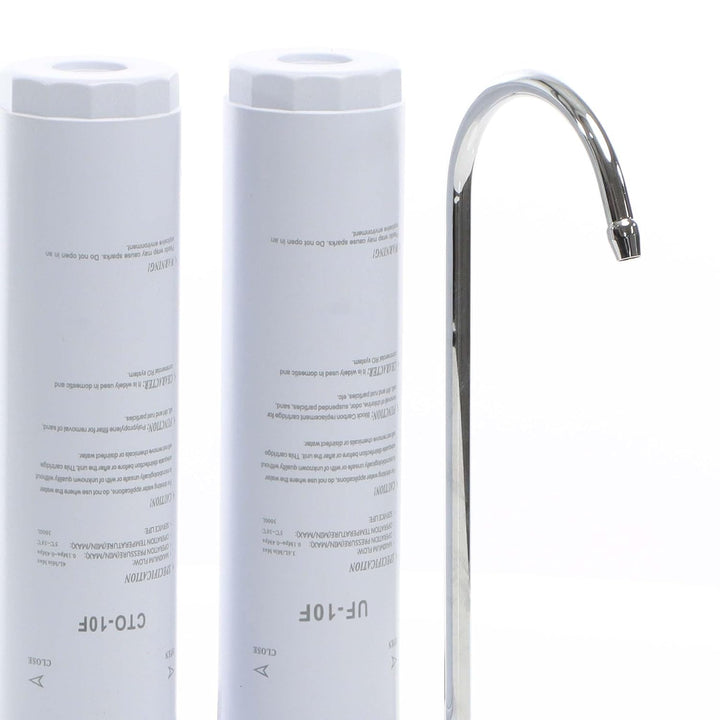 Naturewater NW-2-CTOUF 2 Stufen Counter Top Wasserfilter, 5 µ, Aktivkohle Block Filtereinsatz und Ul