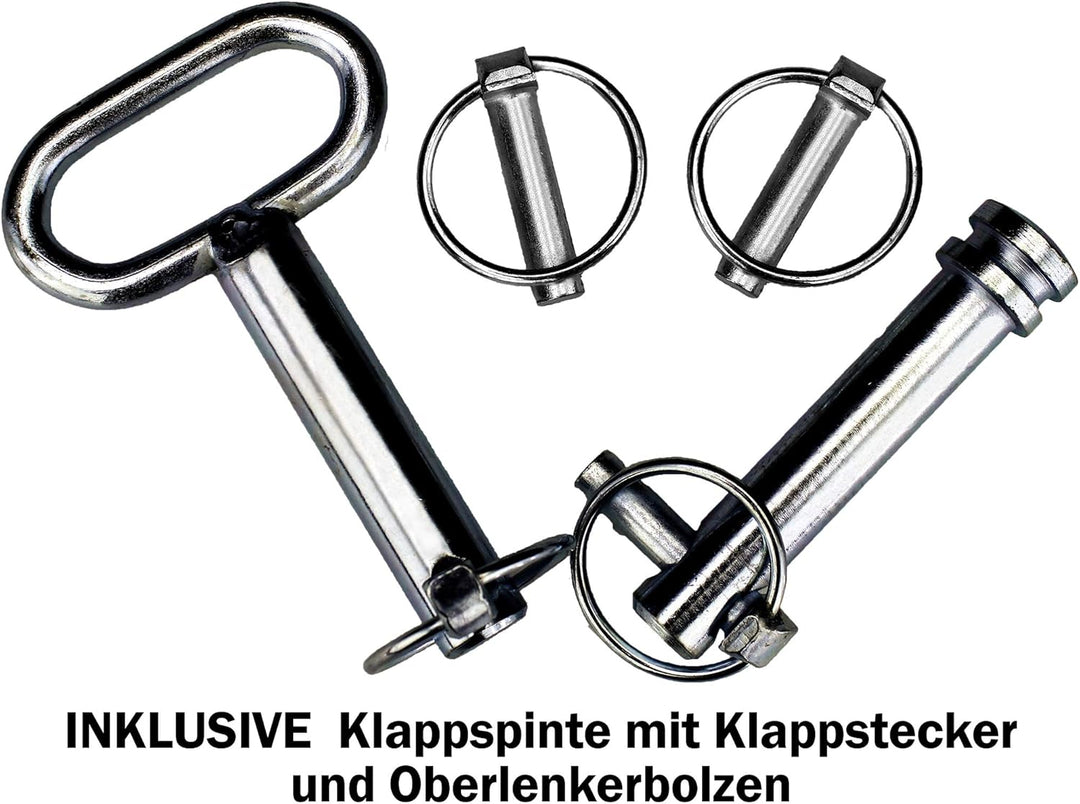 Ackerschiene Dreipunkt-Aufhängung verdrehsicher mit Kugelkopfbolzen und Anhänger-Zugmaul, Kat 2, 812