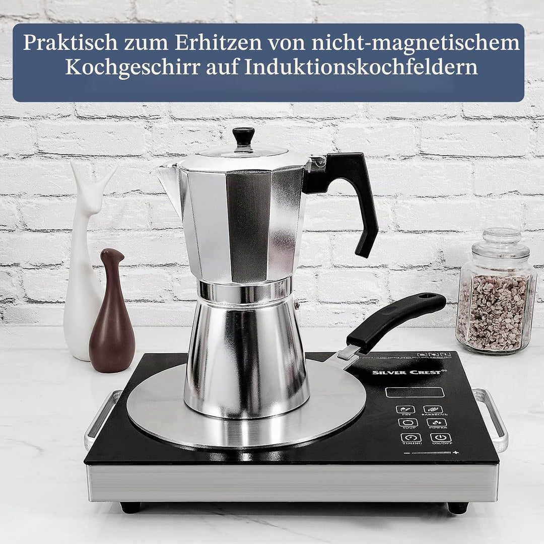ACTIV CUISINE Induktion Adapterplatte 20 cm Induktionsadapterplatte mit abnehmbarem Griff Moka Induk