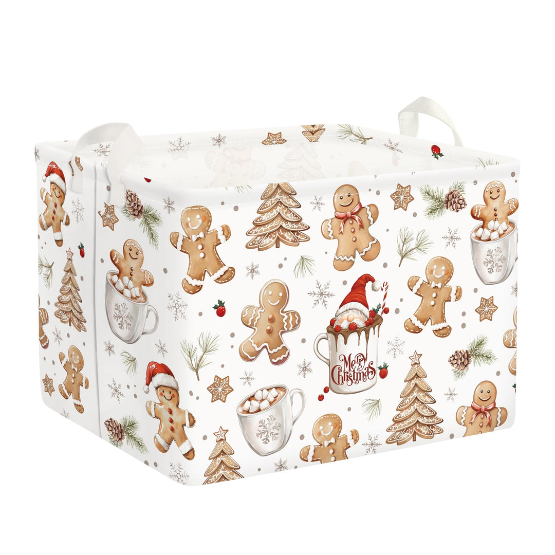 Clastyle Weihnachts Lebkuchenmann Kinder Wäschekorb mit Henkel Schneeflocke Kleidung Spielzeug Aufbe