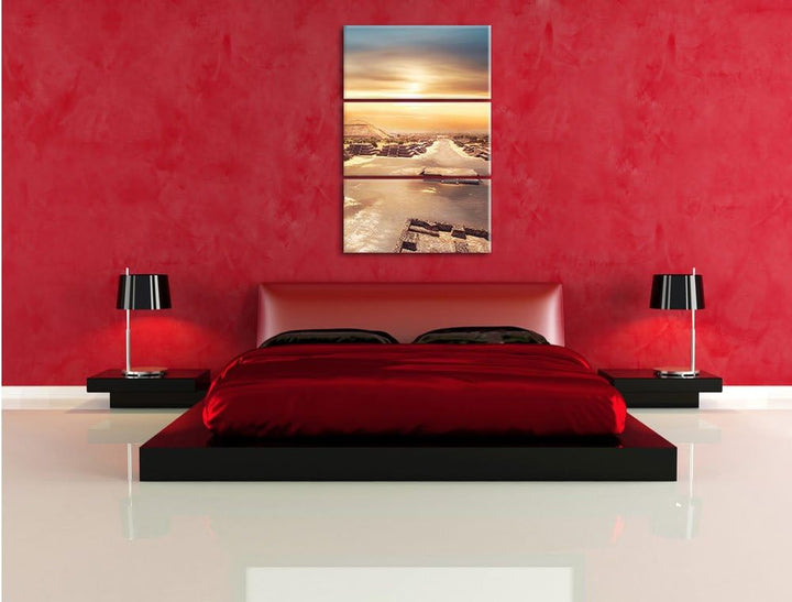 Pixxprint Maya Tempelanlage Teotihuacan in Mexico 3-Teiler Leinwandbild 120x80 Bild auf Leinwand