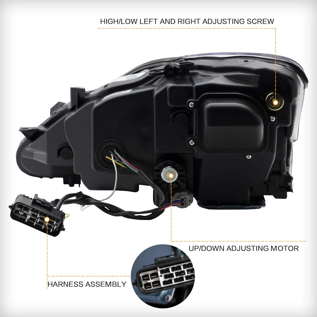 VLAND Scheinwerfer für Lexus IS250 2006-2012 Voll-Scheinwerfer mit Blinker-Sequenzanzeige, Abblendli