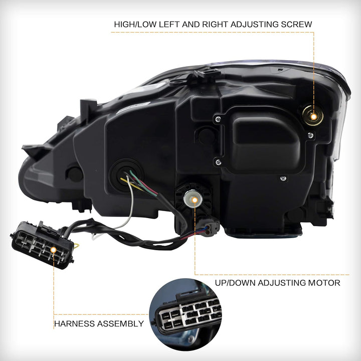 VLAND Scheinwerfer für Lexus IS250 2006-2012 Voll-Scheinwerfer mit Blinker-Sequenzanzeige, Abblendli