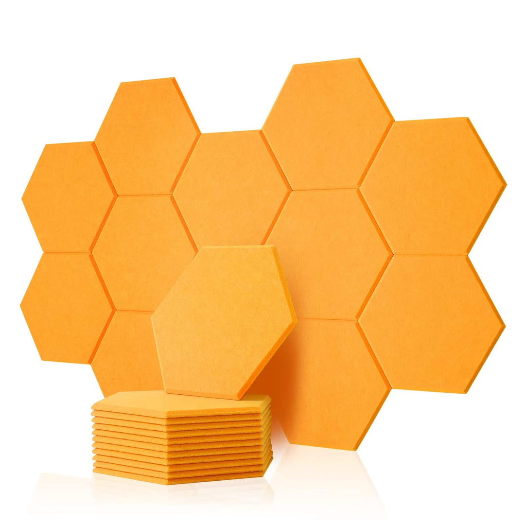 Rdutuok 12 Stück Akustik Panel,30x26x1cm Hexagon Akustik Absorber Schallschutzplatten Akustikpaneele