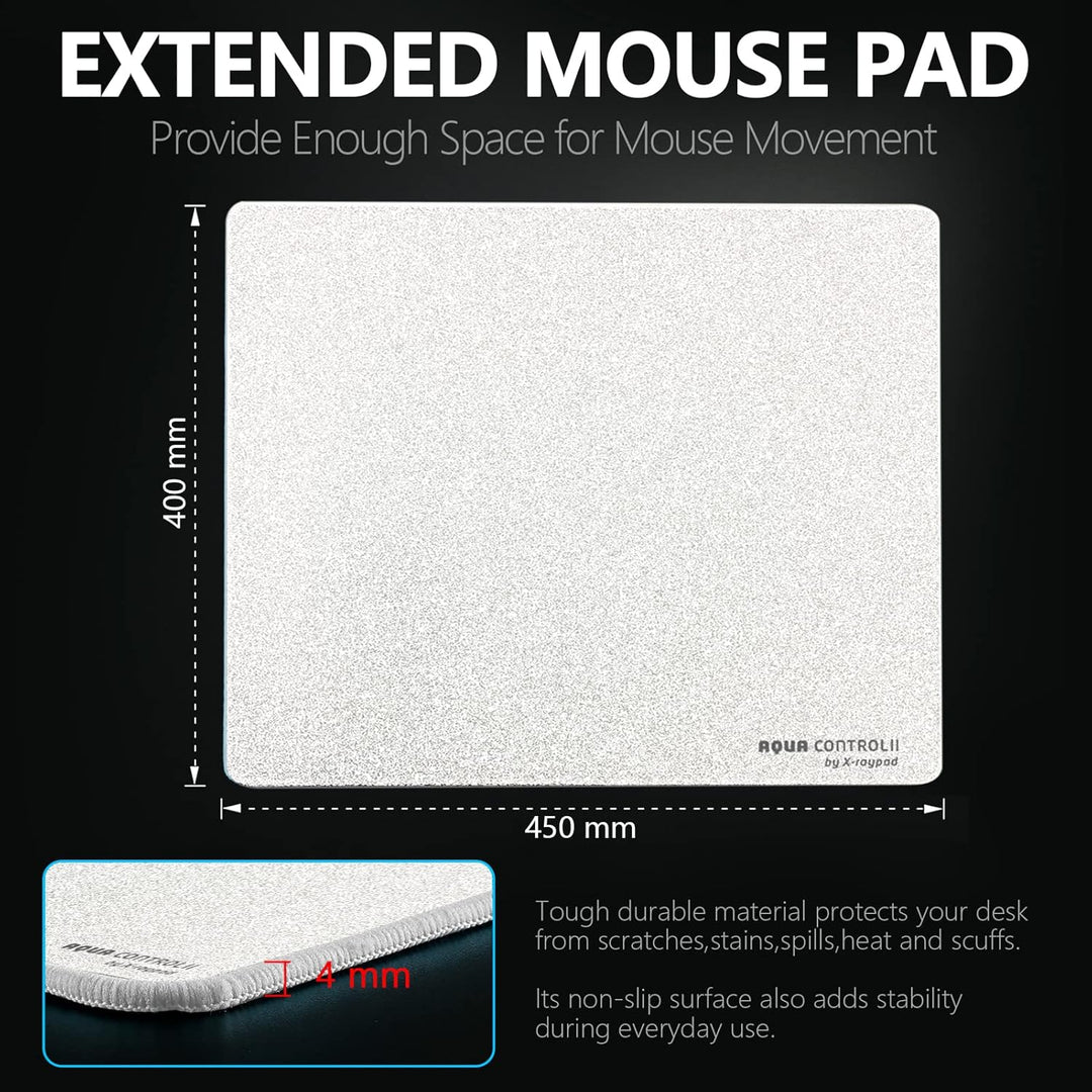 X-Raypad Aqua Control 2 AC2 Solid Gaming-Mauspad, Ultra-Hochpräzisions-Mauspad mit Perfekter Geschwi
