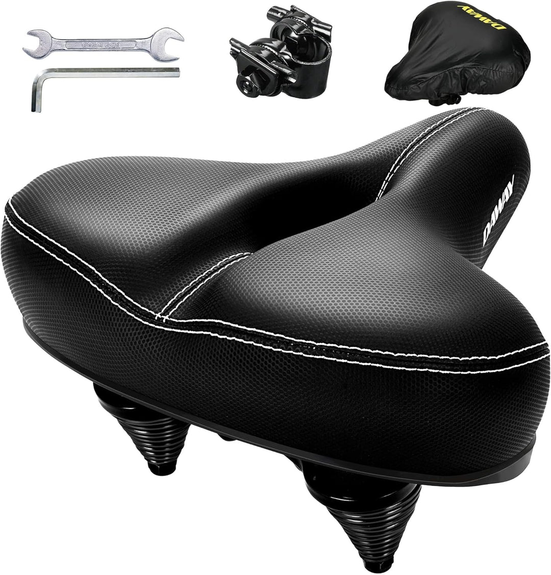 DAWAY C30 Bequemer Übergrosser Fahrradsattel - Extra Breiter Heimtrainer Fahrrad Sattel für Damen He