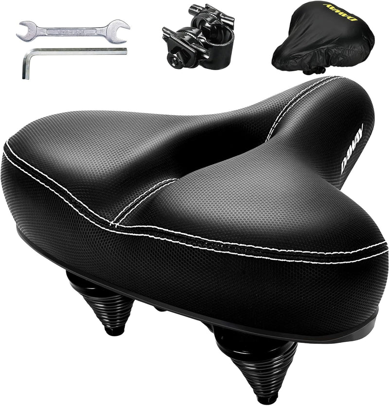 DAWAY C30 Bequemer Übergrosser Fahrradsattel - Extra Breiter Heimtrainer Fahrrad Sattel für Damen He