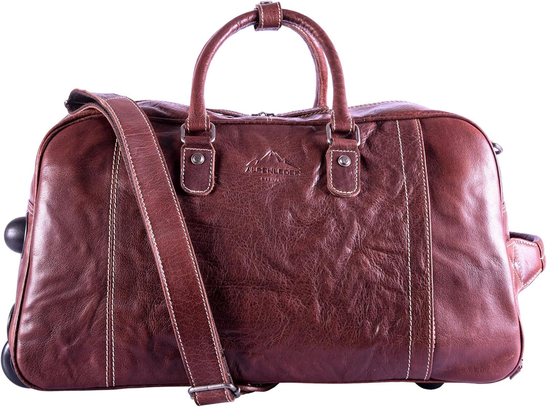 Alpenleder Reisetasche mit Rollen - ROM (Handgefertigt) - Nachhaltiges Bio-Leder aus regionaler Land