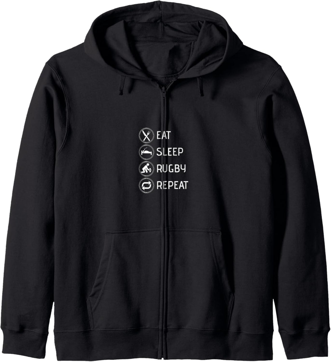 Eat Sleep Rugby Repeat Geschenk Rugby-Spieler Jungen Mädchen Kapuzenjacke