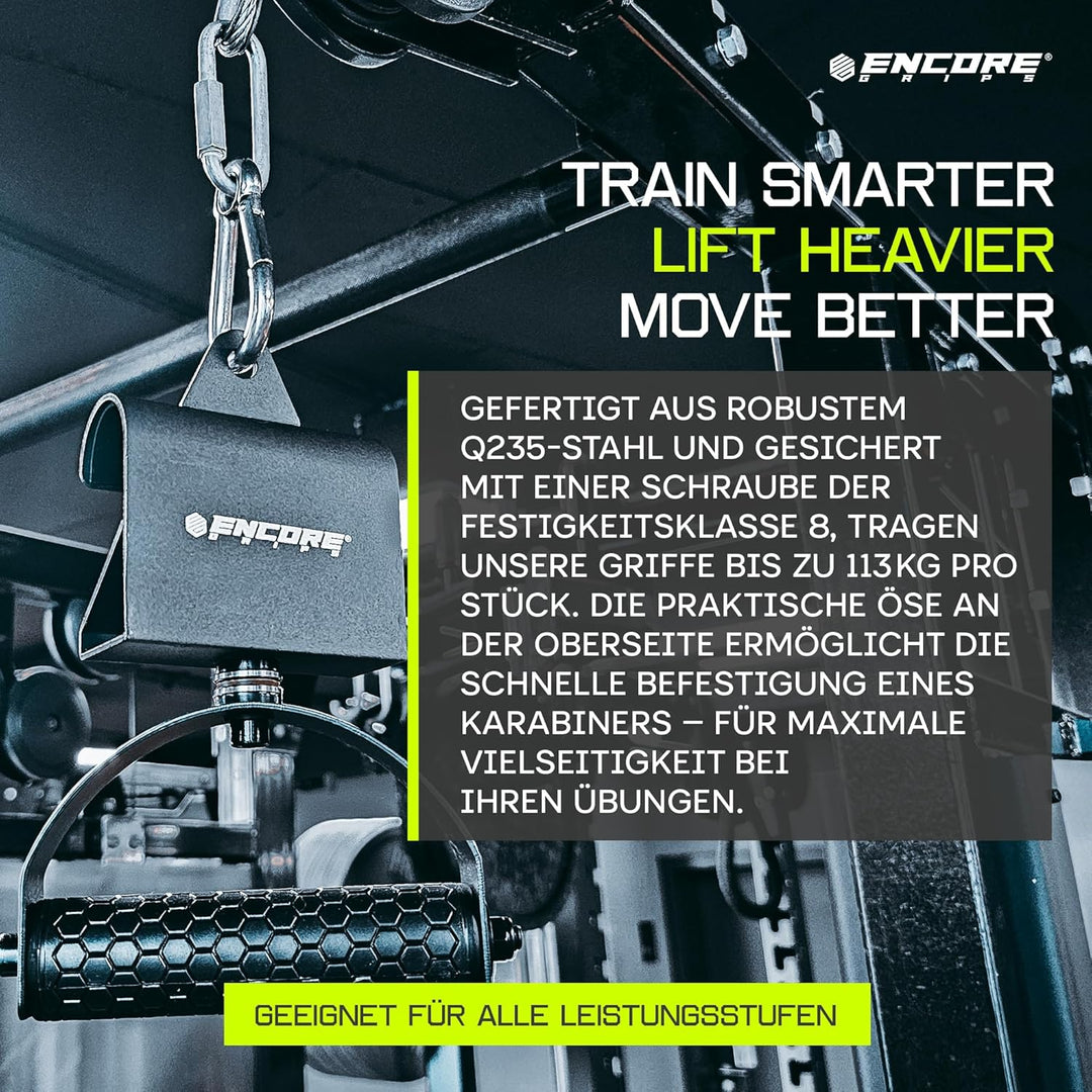 360° drehbare Klimmzuggriffe – Gelenkschonende Pull-Up & Kabelzug Griffe für natürliche Bewegung & b