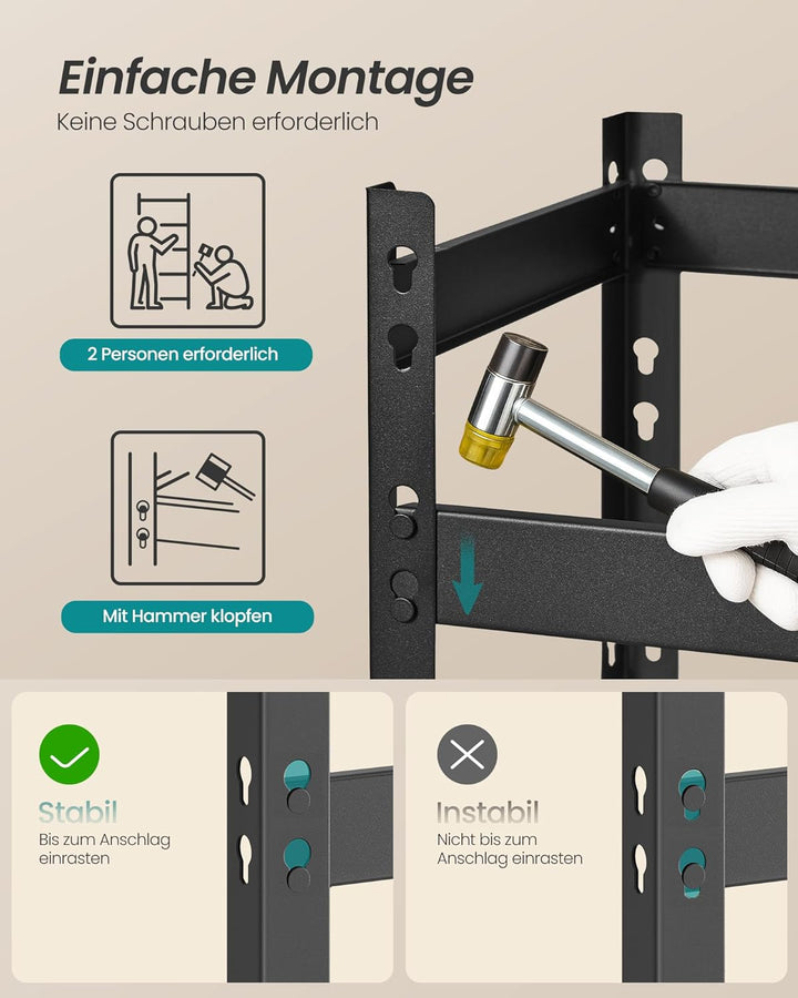 SONGMICS Getränkekistenregal, für 3 Getränkekisten, 3 Ebenen, Jede Ebene bis 30 kg belastbar, Geträn