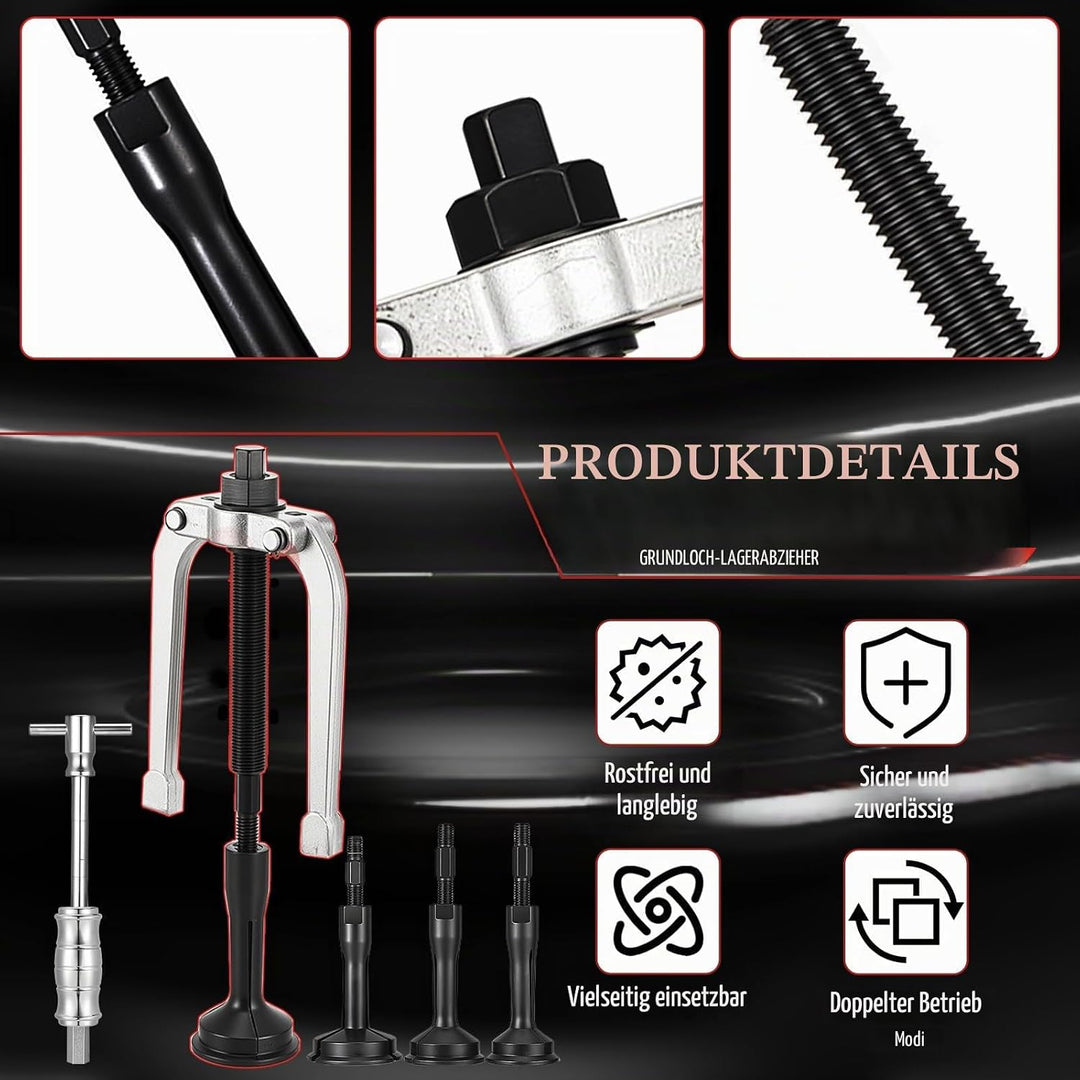 Innenlager Grundloch Abzieher Satz, 8-58mm Innenabzieher Lager, Innenlager Abzieher Set, Kugellager