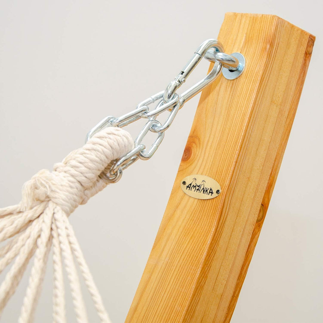 AMANKA XL Hängemattengestell Outdoor Holz - 325 cm Hängemattengestell 2 Personen Hängematten Ständer