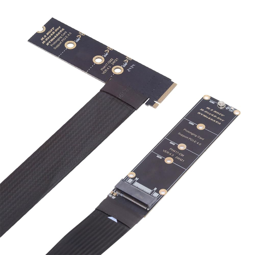 NFHK NGFF M-Key NVME Stecker auf Buchse, Verlängerungs-PCI-Express-Kabel, 30 cm, rechtwinklig, Typ 9