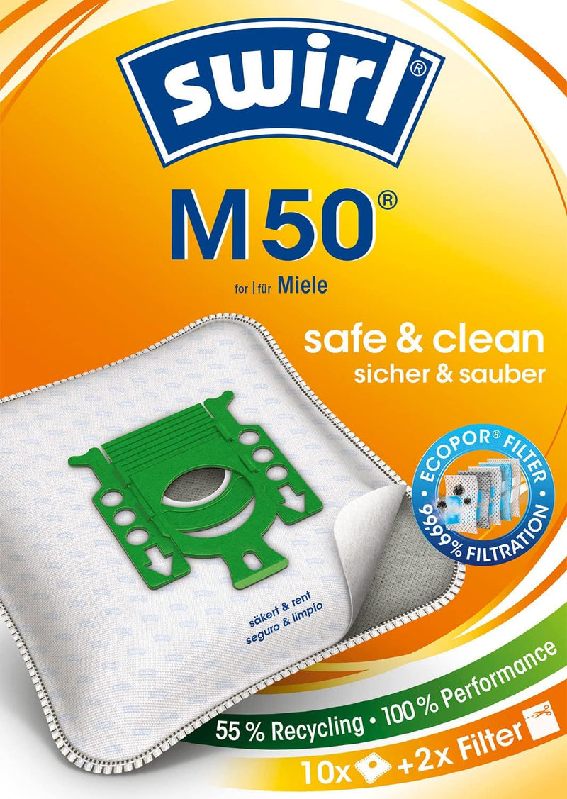 M50 EcoPor Staubsaugerbeutel,10 Beutel 10 Pack Staubsaugerbeutel
