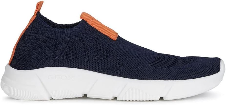 Geox Jungen J Aril Boy ASneakers 28 EU Navy Orange, 28 EU Navy Orange