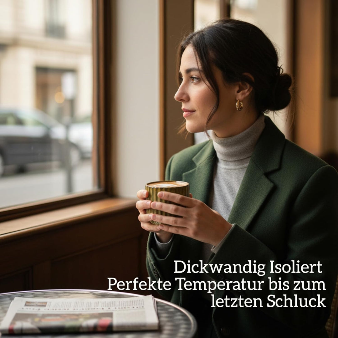 Erkundpresso.Kaffeebecher 4er Set Espressotassen Ohne Henkel Steingut Dickwandiger Kaffeebecher Prem