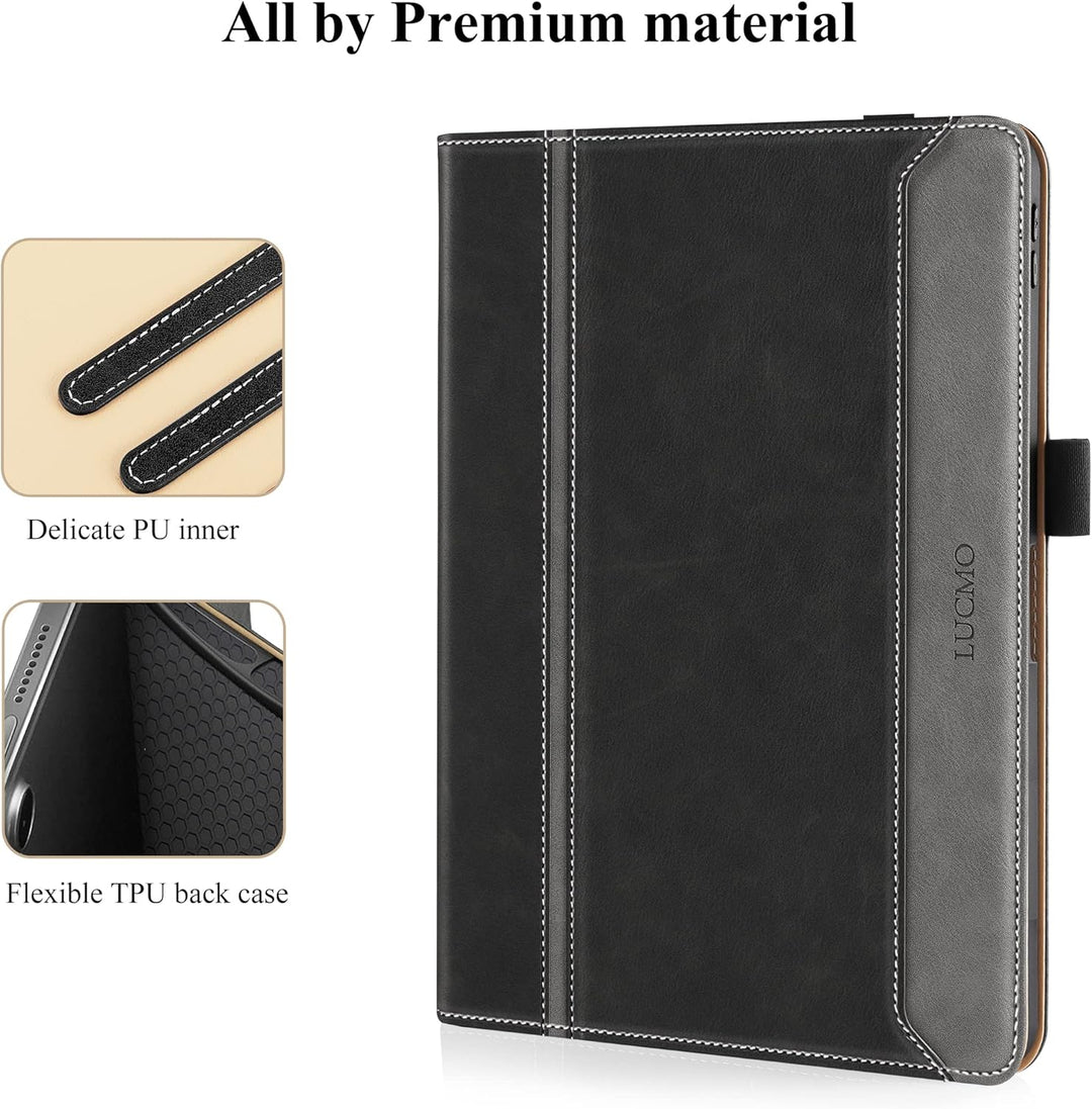 LUCMO Hülle für iPad Air 11 Zoll M3 / M2 / Air 5 / Air 4 10,9 Zoll, PU Leder Schutzhülle mit Ständer