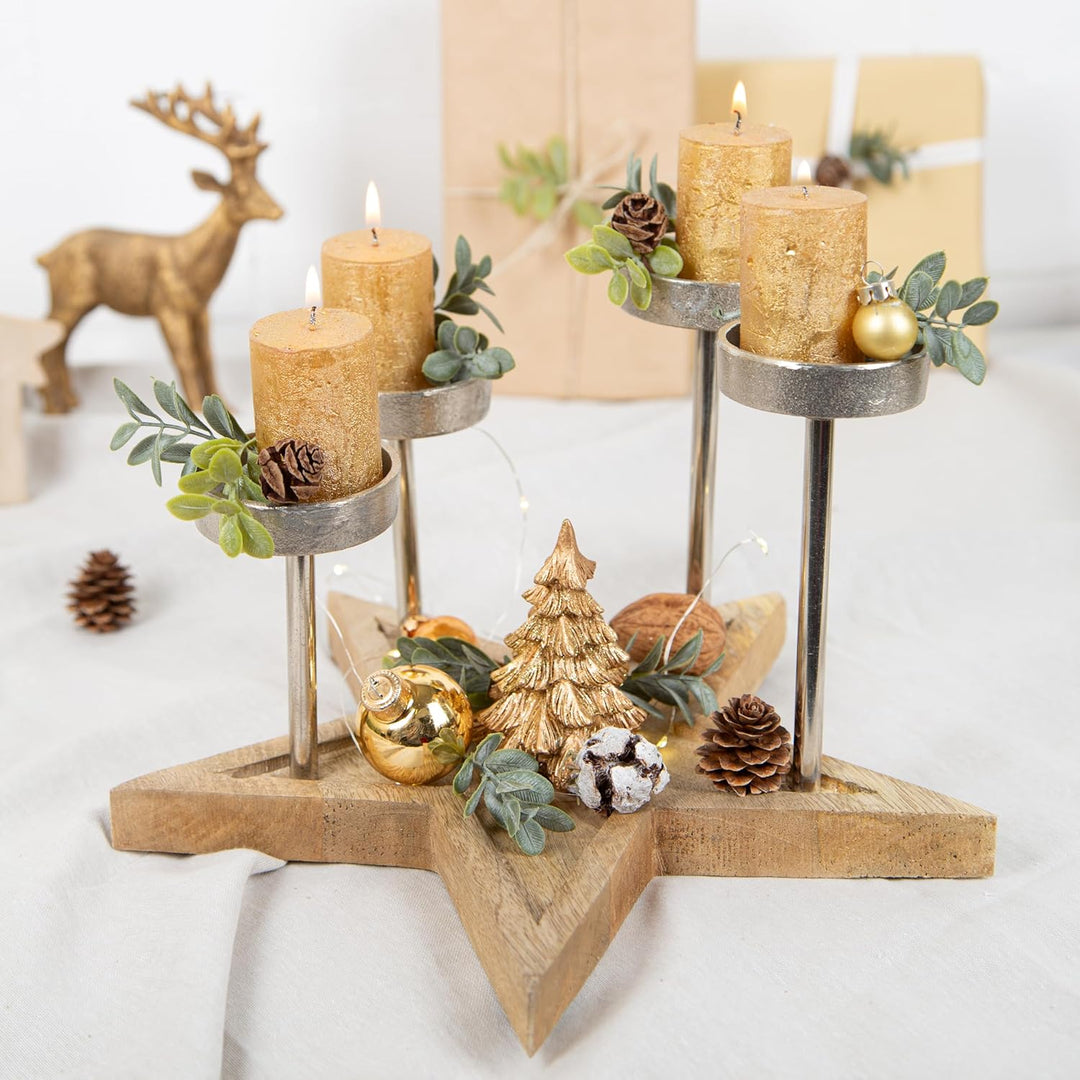 Logbuch-Verlag 3 Weihnachten Deko Bäume schwarz Gold glitzernd 8,5-18 cm edle Weihnachtsdekoration G