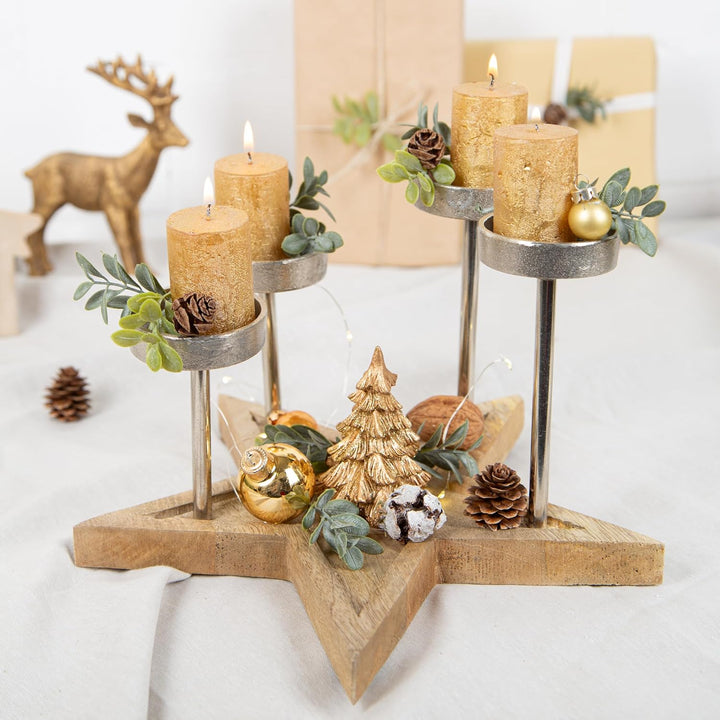 Logbuch-Verlag 3 Weihnachten Deko Bäume schwarz Gold glitzernd 8,5-18 cm edle Weihnachtsdekoration G