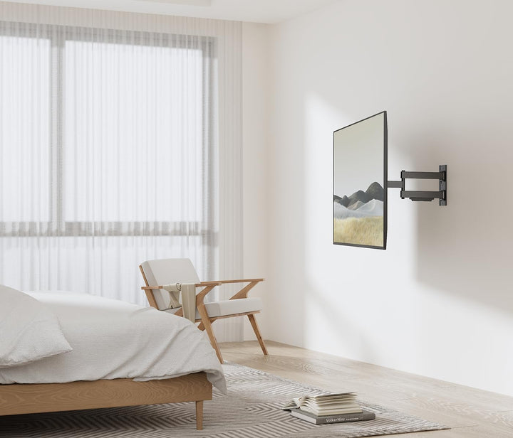 mywall HL12WML Klappbarer, motorisierter Deckenhalter für Flachbildschirme 23-55 Zoll (58-140cm) bis