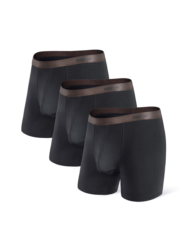 Separatec Herren Boxershorts, Herren Unterhosen aus Bambus-Viskose, atmungsaktiv und weich, Doppelbe