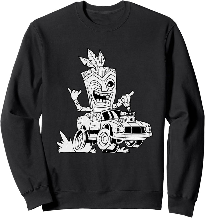 Hawaiianer Tikki Rennen Autorennen Auto Tiki Maske Rennauto Sweatshirt