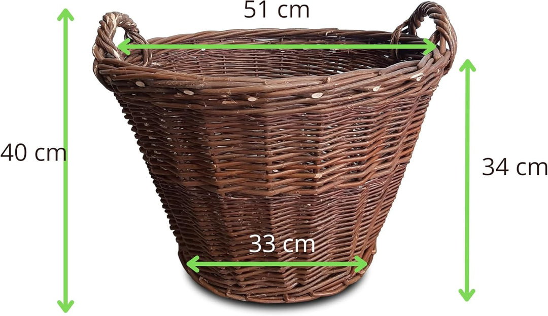 Ø 50 cm Weidenkorb mit Henkel 3 Grössen Erntekorb Kartoffelkorb Natürlicher Aufbewahrungskorb Obstko