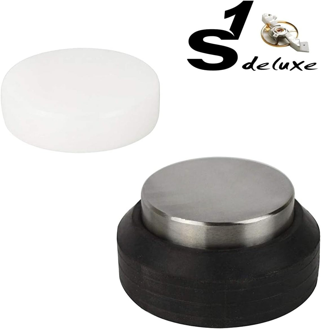 JEWELLERS BENCH BLOCK WITH RUBBER BASE STEEL BLOCK & NYLON BLOCK METAL WORKING DOMING DAPP by Blue S