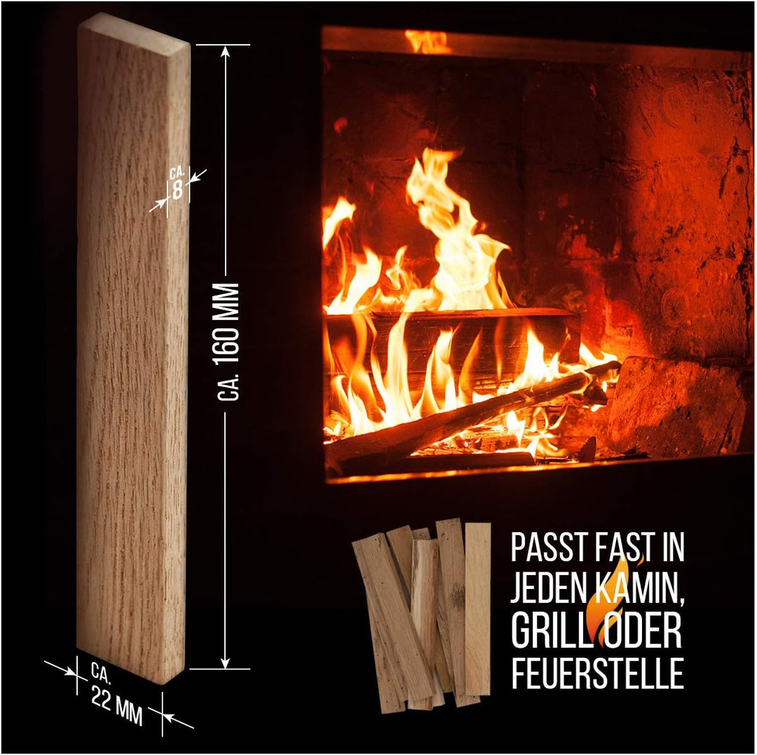 Aleko Premium 3,7 kg Brennholz BZW. Holzkohle - Anzünder aus Eichenholz, Bio Kaminanzünder, für Gril