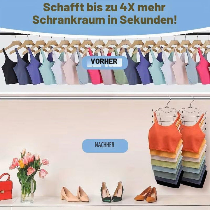 2 Stück Folding Platzsparende Kleiderbügel, 8 Etagen BH Aufbewahrung Metall Edelstahl Büge, rutschfe