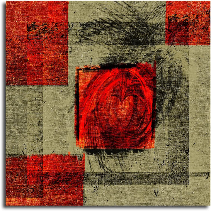 Paul Sinus Art Heartbraker Liebe Herz Abstraktes Bild auf Leinwand Abstrakt147- dekorativer Einteile