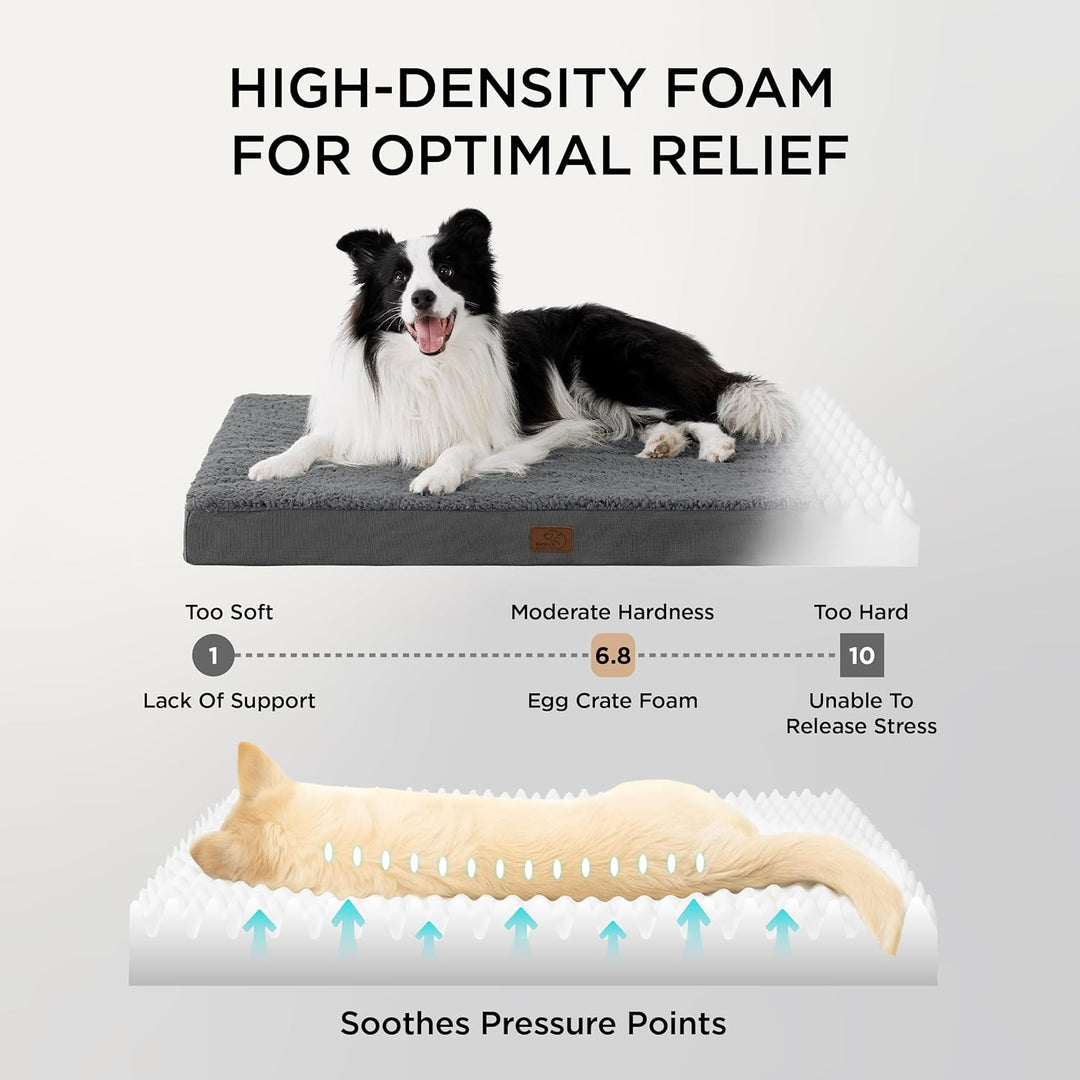 Bedsure orthopädisches Hundebett Grosse Hunde - 112x81x7.6cm Hundekissen flauschig Hundematte waschb