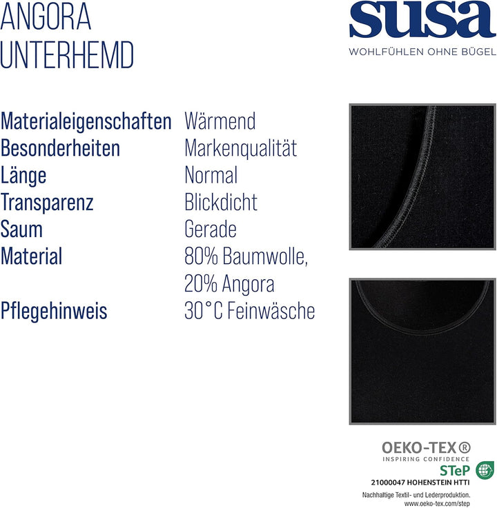 SUSA Thermo Oberteil Damen Angora Weiss I Kälteschutz mit angenehmem Tragekomfort I 100% Made in Ger