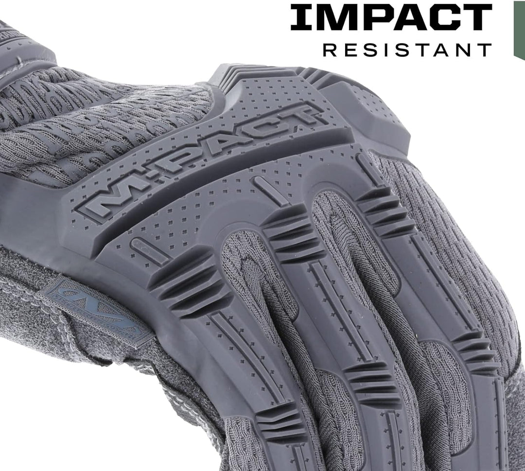 Mechanix Wear: M-Pact Wolf Grau Taktische Arbeitshandschuhe – Berührungsfähig, Aufprallschutz, Absor