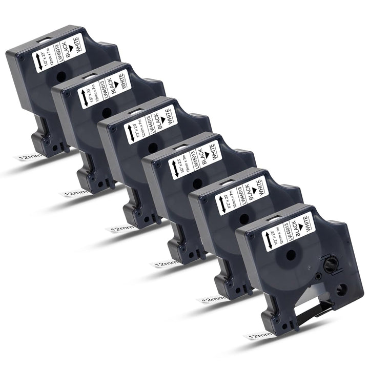 6x Labelwell Kompatibel DYMO D1 Etikettenband 45013 S0720530 Schriftband Ersatz für DYMO D1 A45013 4