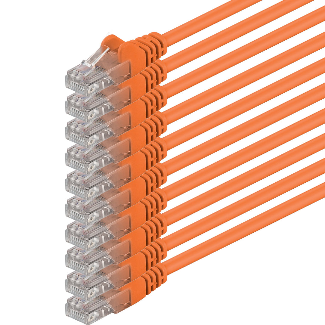 10m - orange - 10 Stück - (PACK) - CAT.6 CAT6 Ethernet-Lan-Netzwerk-Kabel 1000 Mbit/s Patchkabel 10m
